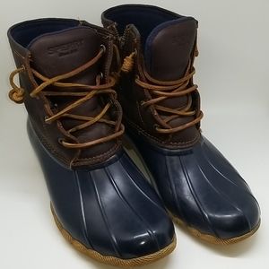 Sperry Brown and Navy Duck Boots
